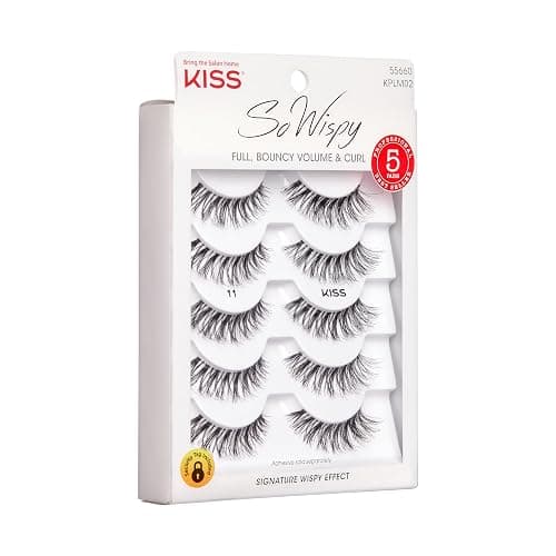 KISS So Wispy, False Eyelashes, 'Style #11', 12mm, Includes 5 Pairs Of Lashes, Easy to Apply, Reusable Lash Clusters thumbnail 4