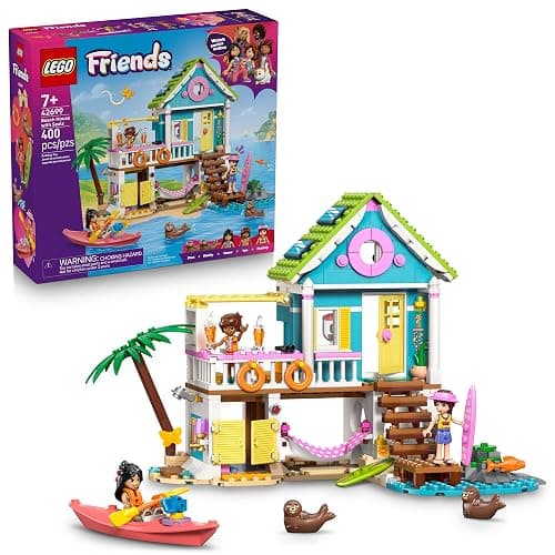 LEGO Friends Beach House with Seals Building Toy for Girls & Boys - Pretend Play Set for Kids, Ages 7+ - W/3 Minidolls, 2 Toy Animals, & Accessories - Gift Idea for Birthdays - 42699 - Image 1