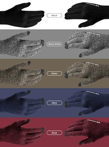 TRENDOUX Soft Warm Touch Screen Winter Thermal Gloves Men Women, Non-slip Grip, Elastic Cuff, Knit Stretchy Material thumbnail 7