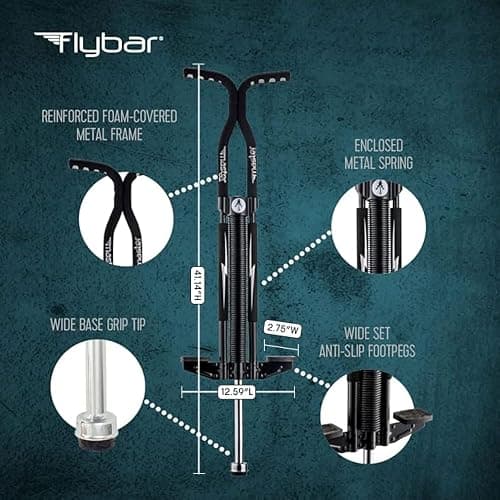Flybar Master Pogo Stick for Kids Ages 9+, 80–160 lbs – Easy Grip Handles – Active Exercise Toy for Tweens & Teens – Outdoor Toy with Non-Slip Foot Pegs for Boys and Girls – No Assembly Needed thumbnail 6