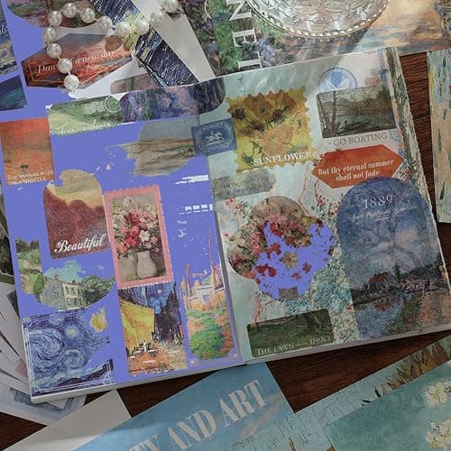 Vintage Oil Painting Scrapbook Sticker, Journaling Supplies for Junk Journal, 500+ Scrapbooking Washi Stickers & 25 Ephemera Papers Art Scrapbook Supplies for Adults Teens Women Girls Junk Journal thumbnail 7