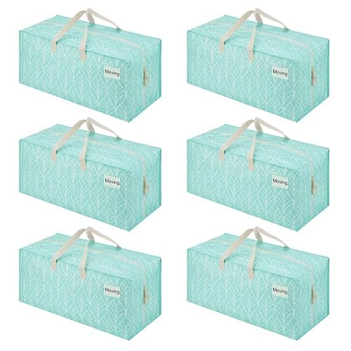 VENO 6 Pack Heavy Duty Moving Bags with Backpack Straps, Zippers & Handles, Extra Large Packing Bags for College Dorm Essentials, Moving Supplies Alternative to Cardboard Moving Boxes - Image 1