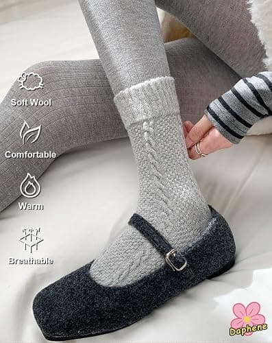 Daphene Women's Vintage Trendy Wool Socks | Fall Winter Thick Warm Ethnic Style | Holiday Gift Set | Trendy Comfortable thumbnail 5