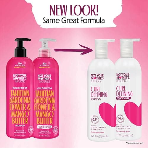 Not Your Mother's Naturals Curl Defining Shampoo and Conditioner (2 Pack) - 98% Naturally Derived Ingredients - All Hair Types - Gardenia Mango Butter thumbnail 2