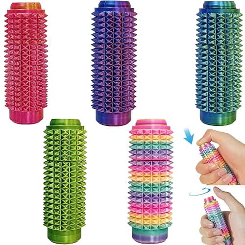 Easter Basket Stuffers 5PCS Little Ouchies Pain Fidget Toys Adults, Clicker Button and Spinner Pain Stim Fidget Anxiety Relief Sensory Toys,Portable Stress Relief Spiky Fidget Keychain(Style3) - Image 1