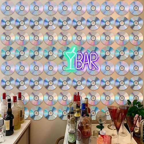 Kingdder 15 Packs Y2k Party Decorations Cd Wall 2000s Room Decor | 60 Cd Garland 90s Party Decorations Shining Disco Musical Cutouts Hanging Banners for 1990s 2000s Birthday Vintage Party thumbnail 7