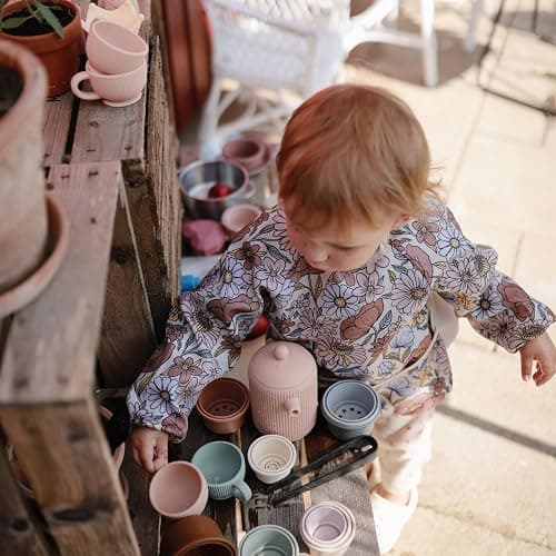 mushie Silicone Baby Tea Play Set | 4 Pieces Kitchen Play Toys for Toddlers 10 Months+ (Shifting Sand) thumbnail 7