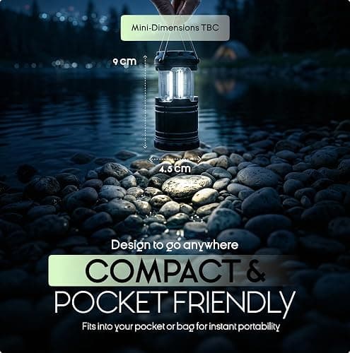 MalloMe LED Camping Lantern, Battery Powered Lanterns for Power Outages, Portable Hanging Collapsible Camping Lights for Outdoor, Home, Emergency, Hurricane Lamp Survival Outage Light 3 x AAA Operated thumbnail 4