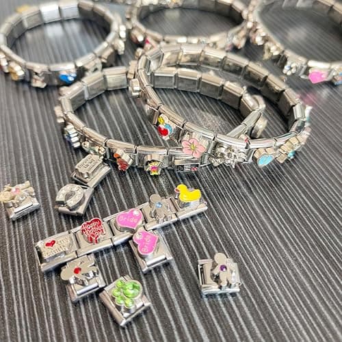 [Mllepjdh] 100 PCS Italian Charm Bracelet Module Set Interchangeable Stainless Steel Modular Link Jewelry Making Components thumbnail 4
