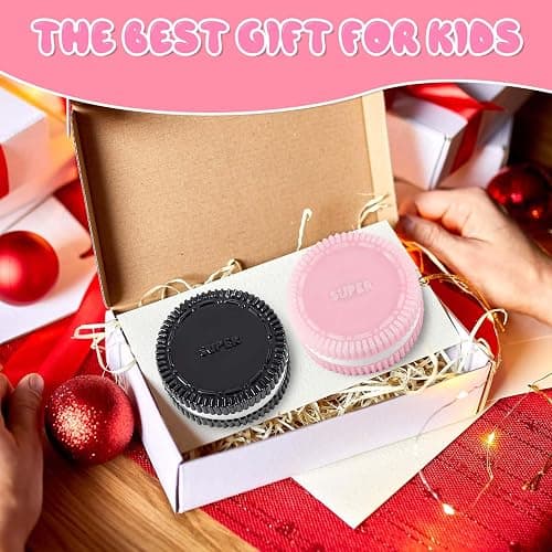 Gytera Sticky Cookie Squishies Fidget Toys Adults, Squishy Toys Sensory Toys for Kids with Autism, Fidgets for Grandkids Stocking Stuffers for Kids Teens(2 Pack Pink Black) thumbnail 5