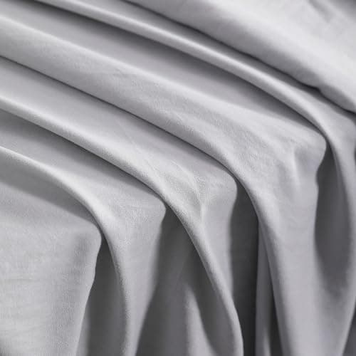 NTBAY Twin Comforter Set with Sheets, 5 Pieces Soft and Breathable Twin Bedding Set, Twin Bed in a Bag, Down Alternative Comforter Set Solid Color All Season, Kids Bedding Set, Light Grey thumbnail 8