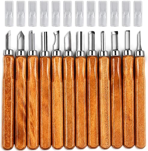 AUGSUN Wood Carving Knife Set - 20 PCS Hand Carving Tool Set for DIY Sculpture Carpenter Experts & Beginners thumbnail 4