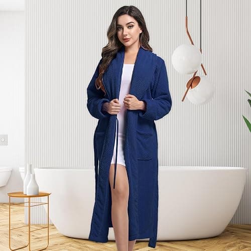 PJGGZ Women's Shawl Collar Bathrobe, Soft Long Towel Robes for Women - Super Absorbent Quick Dry yet Warm thumbnail 4