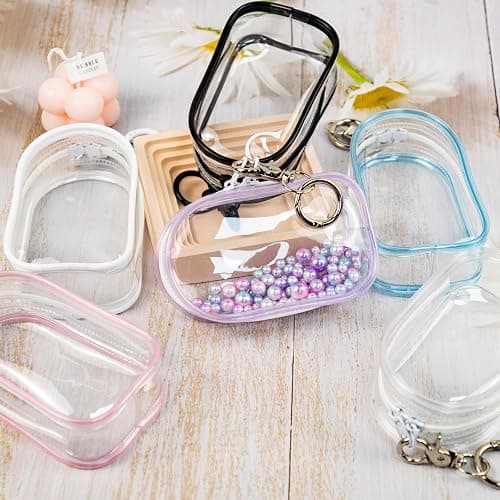 NEETUE 6PCS Clear Figure Display Bag, Zipper Clear Display Case | Mini Doll Pouch with Keychain Clear Zipper Case for Figures Collectibles thumbnail 2