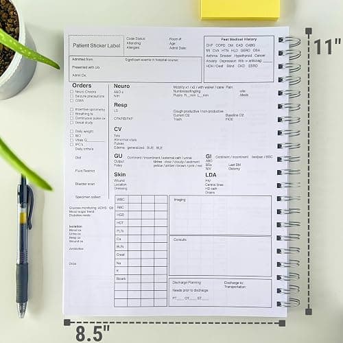 Portage ProNurse Report Spiral Notebook – 200 Patient Templates, 8.5"x11",Essential For Nurses, Makes Shift Reporting A Breeeze, 100 Sheets thumbnail 2
