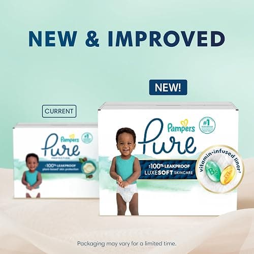 Pampers Pure Protection Baby Diapers, Size 0 (>10 lbs), 76 Count, Up to 100% Leakproof, Premium Plant-Based Skin Protection, Hypoallergenic Soft Diapers thumbnail 11