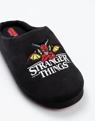 Stranger Things Unisex Black Logo Mule Slippers | Indoor Lounging Footwear with TV Show Design thumbnail 6