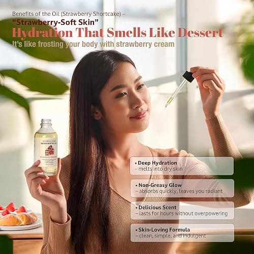Soothing House Strawberry Shortcake Body Oil: Moisturizing Body Oil for Soft, Glowing Skin with Almond & Jojoba Oil (4 fl oz) thumbnail 9