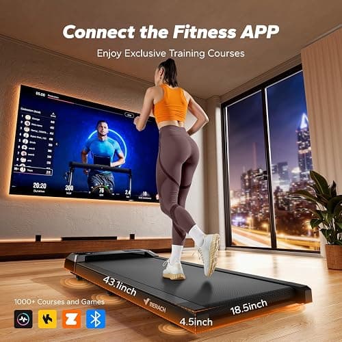 MERACH Walking Pad, Under Desk Treadmill, Portable Mini Treadmills for Home, Seamless One-Piece Molding Design, 265LBS Walkpad with Remote Control, APP, LED Display thumbnail 2