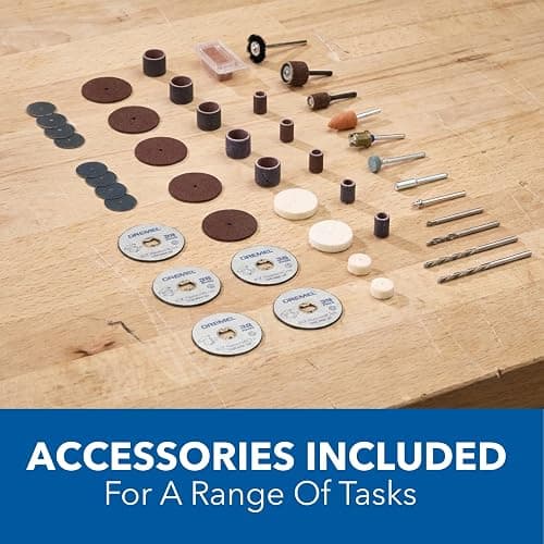 Dremel 4300-5/40 Rotary Tool Kit with Pivot Light and 40 Accessories | 5 Attachments, 40 Accessories, Pivot Light, Variable Speed, 1.8 Amp Motor, Cutting, Sanding, Polishing thumbnail 8