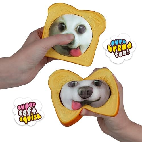 ORB Curiosities Pure Bread Squishy Dog Face - Slow Rising Dog Face and Bread Slice Squishies - Super Soft, Squishy Play and Stress Relief Toys - Fun Kawaii Sensory Fidgets for Kids and Adults thumbnail 3