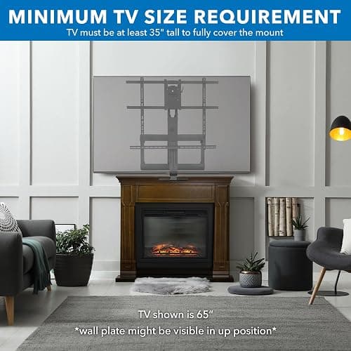 Mount-It! Fireplace Mantel TV Wall Mount, Above Fireplace Pull Down Mantle Mount thumbnail 7