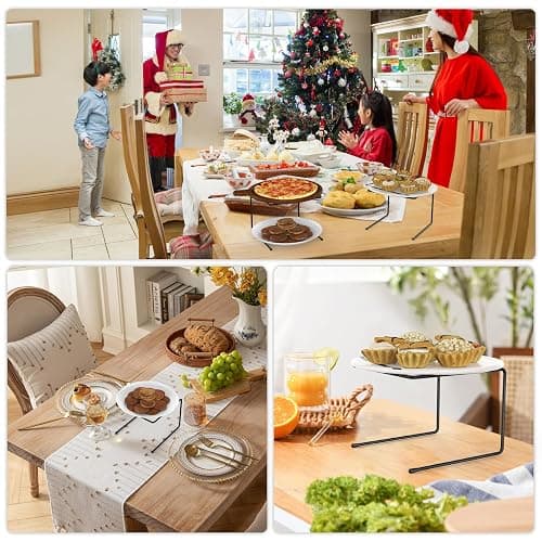 DIYIIRON Black Metal Pizza Tray Display Serving Stands | 6 Pack pizza rack holders, ideal for home, restaurant and canteen party food display thumbnail 7