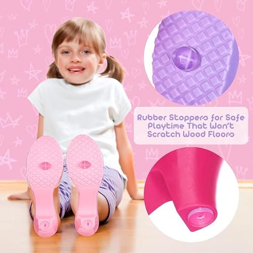 3-Pack Princess Shoe Set - Dress Up Royalty Kids Heels Slip On Shoes - Pastel Colored Princess Dress Up Shoes, Pretend Play High Heels For Kids - Fits Toddler Size 7-10 thumbnail 3
