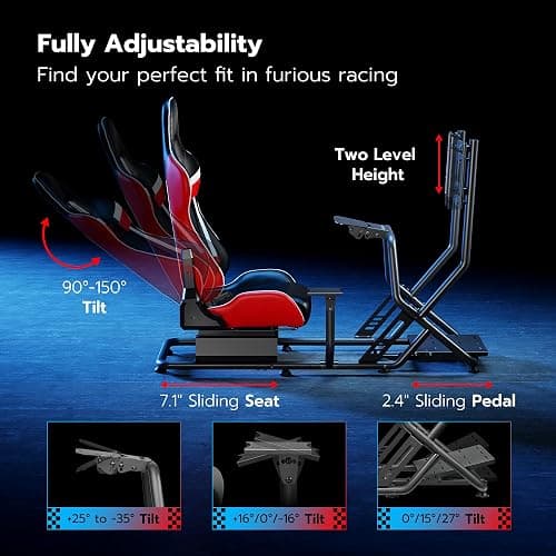 ARES WING Racing Simulator Cockpit with Monitor Mount and Seat, Formula and GT Sim Racing Cockpit Compatible with Fanatec, Thrustmaster, Logitech, Moza Racing Games on PS5, PS4, Xbox and PC thumbnail 3