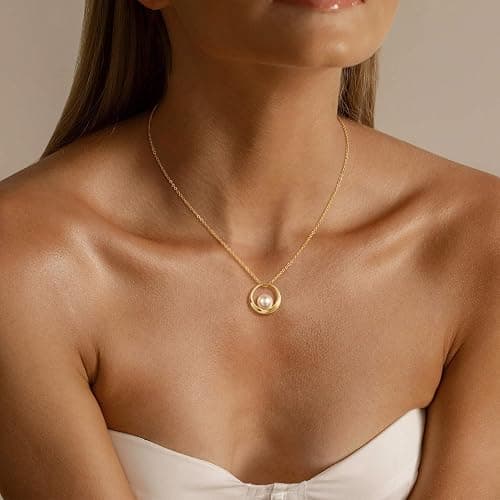 HABIKIP 14K Gold Plated Layered Pearl Necklaces Set for Women, Trendy Layering Stackable Dainty Daisy Pearl Choker Chain Stacked No Tarnish Necklace Stack Fashion Jewelry for Women thumbnail 4