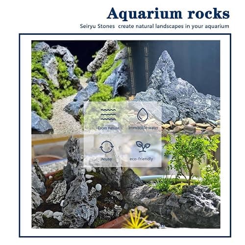 ChaoLeHo Natural Rocks Seiryu Stones Aquariums Stones for Aquascaping, Aquariums, Terrariums, Vivariums Decorative Stone,Reptile Enclosures,Paludariums,and Gardens-10lb（2 to 7 inch） thumbnail 4