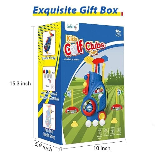 Liberry Toddler Golf Set, Upgraded Kids Golf Cart with Unique Shoulder Strap Design, Indoor & Outdoor Golf Toys for Boys & Girls Aged 2-5 Years Old, Blue - Blue thumbnail 6