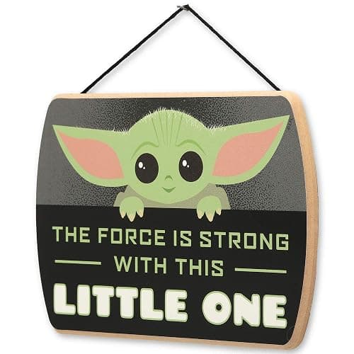 Disney Star Wars: The Mandalorian Baby Yoda Force is Strong With This Little One Hanging Wood Wall Decor - Grogu, The Child thumbnail 4