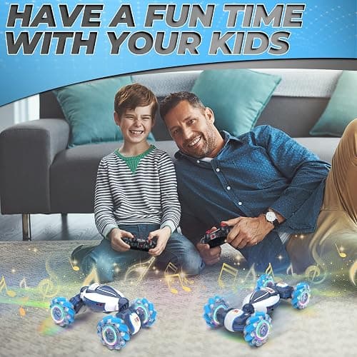 Gesture Sensing RC Stunt Car - Boys Toys Age 6-12, 360° Rotating 4WD Hand Controlled Remote Control Twist Car with Light & Music, Cool Birthday Presents and Ideas Gifts for Kids Age 7 9 10 11 12 yr thumbnail 9