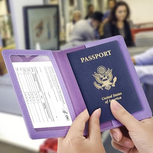 Eoehro Passport Holder for Travel Essentials, Passport Wallet Cover Case for Travel Must Haves Accessories, Passport Book Holders for Women and Men thumbnail 2