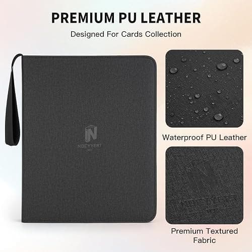 Trading Card Binder, Premium 9 Pocket 720 Double Sided Pocket Collection Binder,Card Album for TCG Card Holder for Game Card, Sports Card, Yugioh, MTG etc(Black 2) thumbnail 6