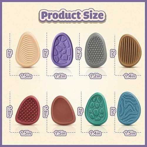 Fidget Toys Adults Sensory Stone: 8 Pack Texture Worry Stone for Kids Calming - Sensory Autism Toys for Stress Relief - Quiet Small Fidgets for Classroom Prizes thumbnail 3