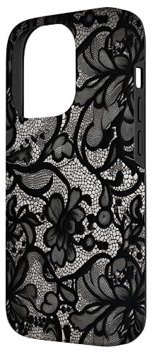 Black Lace Vintage Pattern Case for iPhone 14 Pro thumbnail 2