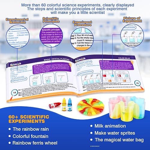 Science Kit for Kids,80 Science Lab Experiments,Scientist Costume Role Play STEM Educational Learning Scientific Tools,Birthday Gifts and Toys for 6 7 8 9 Years Old Boys Girls Kids thumbnail 6
