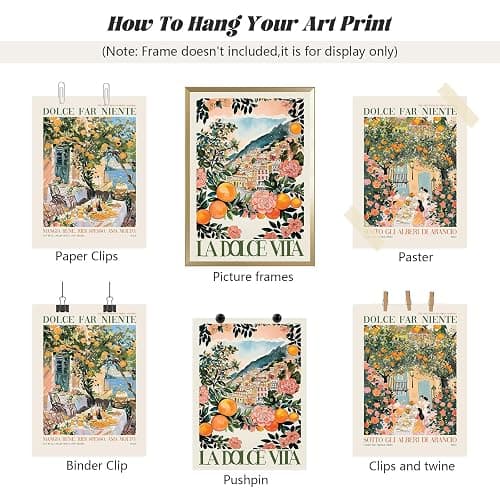 Italy Amalfi Coast Wall Art Italian Kitchen Canvas Wall Decor Vintage City Landscape Travel Poster Kitchen Artwork Italy Food Pictures Mediterranean Prints for Dining Room 12x16 Inch Unframed Set of 3 thumbnail 7