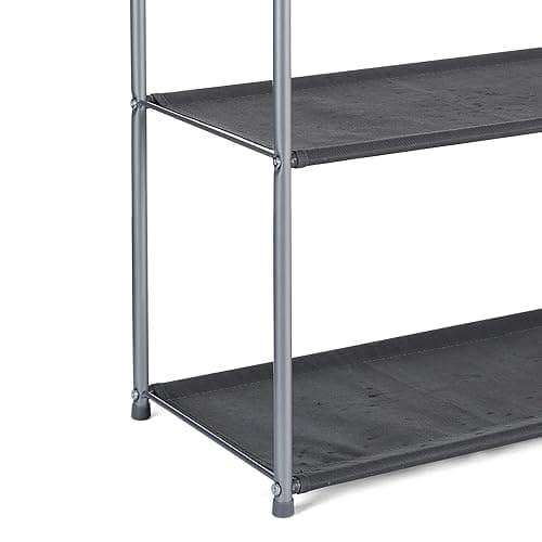 Amazon Basics Closet Storage Organizer with Fabric Bins, Drawers and 3 Shelves, Grey, 32.7" x 12.2" x 31" thumbnail 4
