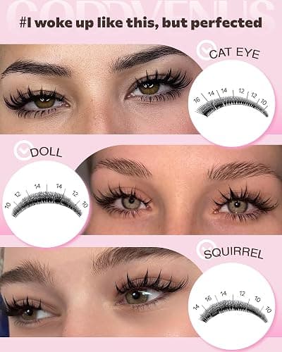 Goddvenus Manga Lash Clusters Kit Natural 300 Pcs Cluster Eyelash Extensions Kit Wispy Fairy Fluffy Eyelash Clusters Anime Cosplay Individual Lash Extensions Kit CC Curve 10-16mm thumbnail 2