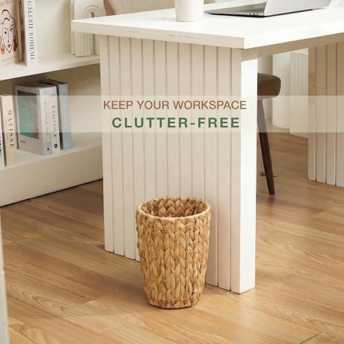 84ECO 2-Pack Wicker Trash Cans - Rattan Trash Can - Wicker Waste Basket for Bathroom, Bedroom - Woven Waste Basket (Natural, 2 Gallon) thumbnail 4