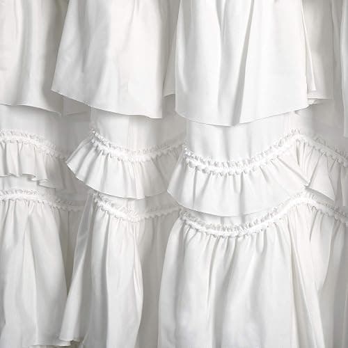 Lush Decor Kemmy Ruffled Shower Curtain, Single, 72" W x 72" L, White - Bathroom Curtain - Fabric Shower Curtains for Bathroom - Coquette Decor thumbnail 4