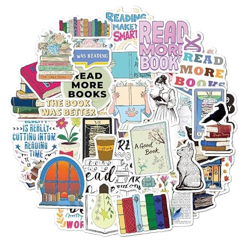 Book Stickers for Kindle, Bookish Reading Stickers for Laptop, Booktok Book Lover Clear Case Gifts Accessories for Teens Adults - Image 1