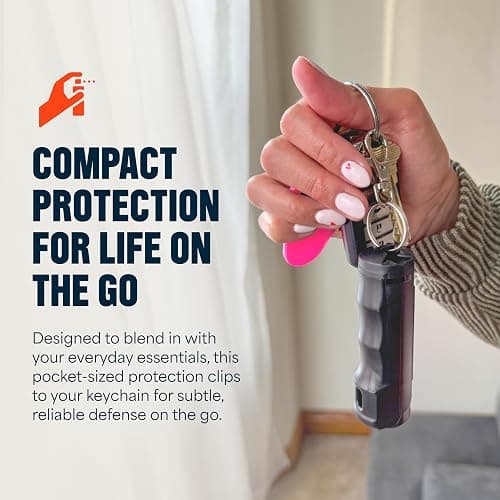 Mace Pepper Spray - Maximum Police Strength OC with UV Dye, Fast Flip Top, Ergonomic Finger Grip, Easy Carry Keychain, 12 Feet Range, 0.42 oz Compact Model, Self Defense Pepper Spray for Women & Men thumbnail 5