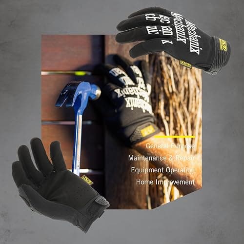 Mechanix Wear Original Work Gloves - Multi-Purpose Outdoor Work Gloves - Secure Fit - Durable & Machine Washable - Breathable & Comfortable - X-Large - Black thumbnail 5