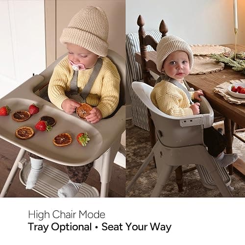 Mompush Olli 7-in-1 Convertible High Chair for Babies and Toddlers | BPA-Free Food-Safe Plastic, Easy to Clean, 100% Removable and Washable, 1-Second Click-In Design, Easy-Fold Storage thumbnail 7
