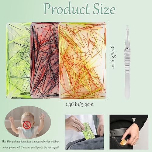 3 Pack Skin Picking Fidget Toys, Pick Pad, Hair Pulling Fidget Toys for Adult Anxiety Relief, Trichotillomania & Dermatillomania thumbnail 2