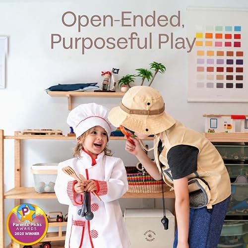 5-1 Kids Dress Up Clothes & Pretend Play Costumes for Ages 3-7 | Cute Role Play Dress Up Costumes for Boys & Girls with Matching Accessories & Storage Trunk thumbnail 2